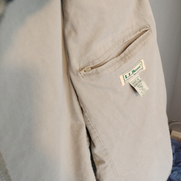 Vintage LL Bean Jacket Mens 42 Tall Khaki Cotton Blazer 2 Button Sports Coat - Picture 4 of 7